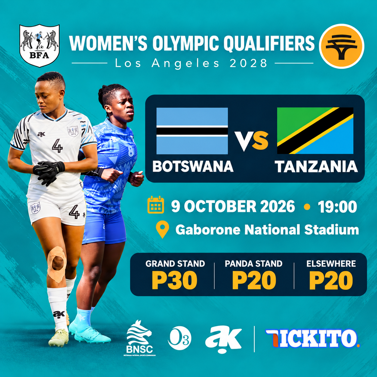 Botswana’s women’s national football team, the Mares, takes on Tanzania in the Women’s Olympic Qualifiers for Los Angeles 2028.